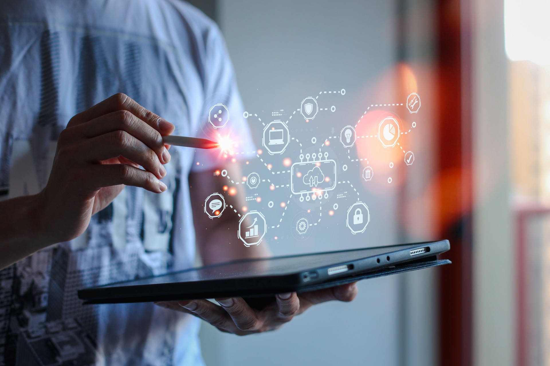 Digital transformation technology strategy, IoT, internet of things. transformation of ideas and the adoption of technology in business in the digital age, enhancing global business capabilities. Ai